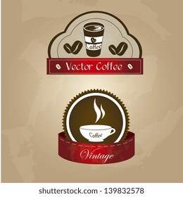 Coffee icon over vintage background vector illustration