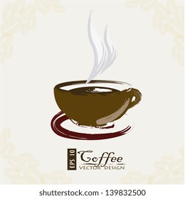Coffee icon over white background vector illustration