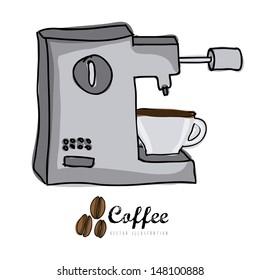 coffee icon over white background vector  illustration 