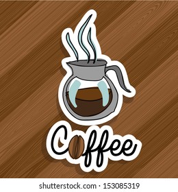 coffee icon over wooden background vector  illustration 