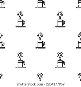 coffee icon pattern. Seamless coffee pattern on white background.