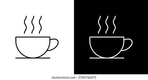 Kaffee-Symbol Pixel perfekt. Umrisssymbol. Einfache lineare Zeichnung.