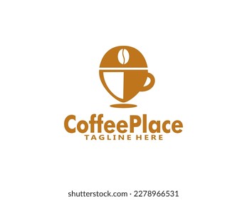 coffee with icon place, coffee corner logo