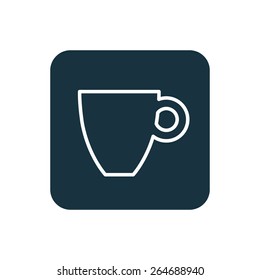 coffee icon Rounded squares button, on white background 