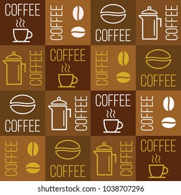 Coffee Icon Seamless Simple Pattern