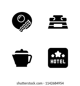 coffee icon set. breakfast, hotel and full bowl vector icon for graphic design and web