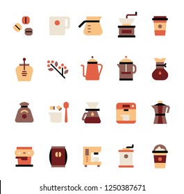 coffee icon set. flat design style vector graphic illustration.