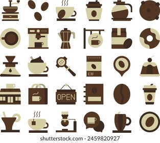 Coffee icon set illustration vector stock