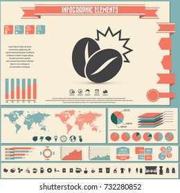 Coffee icon set and infographics elements . vector