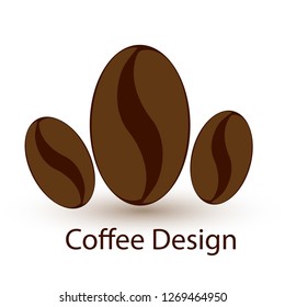 Coffee. Icon set. Isolated coffee beans on white background. Design template vector