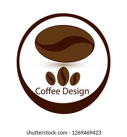 Coffee. Icon set. Isolated coffee beans on white background. Design template vector