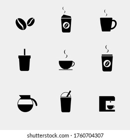 Coffee icon set  isolated on white background.vector illustration