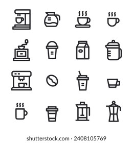 coffee icon set isolated on white