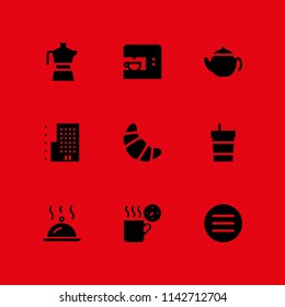 coffee icon set. kettle, teapot and coffee cup vector icon for graphic design and web