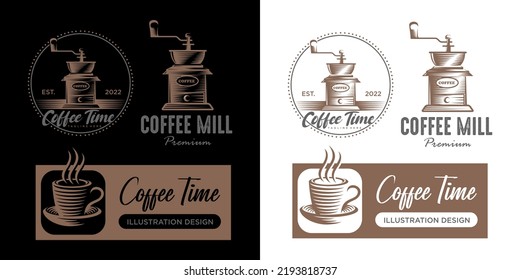 Coffee icon set logo design , vector illustration.