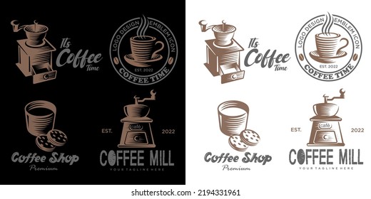 Coffee icon set logo design , vector illustration.
