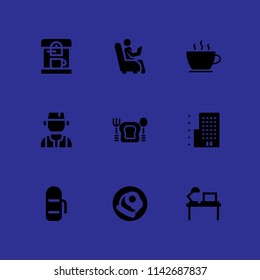 coffee icon set. coffee maker, desktop and turkish vector icon for graphic design and web