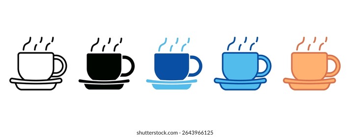 Coffee Icon Set Multiple Style Collection