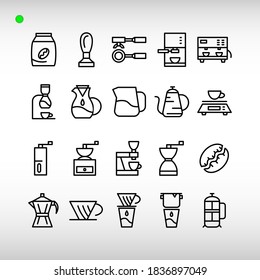 coffee icon set in outline style, unique design, expanded stroke, and editable vector with any color or size what you like
