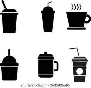 coffee icon set over white background, silhouette style, vector illustration