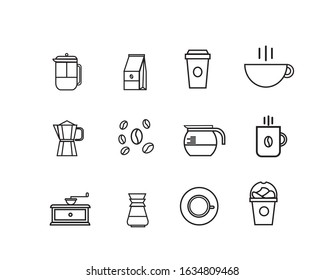Coffee icon set, coffee shop icon set