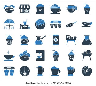 Coffee icon set. Coffee shop icon set. Simple vector illustration.