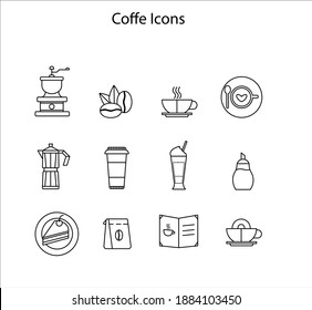 Coffee icon set suitable for info graphics, websites and print media and interfaces. Set of line vector icons.