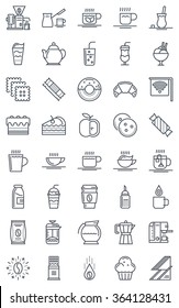 Coffee icon set suitable for info graphics, websites and print media. Black and white flat line, vector icons.