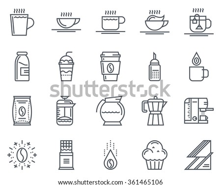 Coffee icon set suitable for info graphics, websites and print media and  interfaces. Line vector icon set.