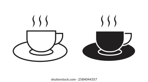 Coffee icon set in thin line. vector illustrations for web