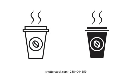 Coffee icon set in thin line. vector illustrations for web