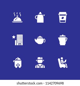 coffee icon set. turkish, reading and room service vector icon for graphic design and web