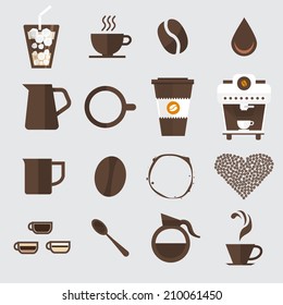 Coffee icon set vector.