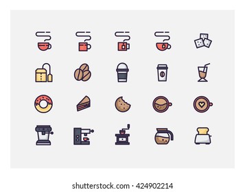 Coffee Icon Set Vector.