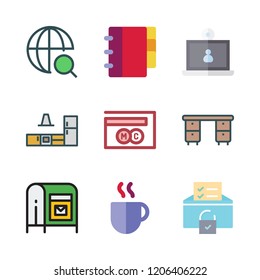 coffee icon set. vector set about agenda, web, mail and coffee cup icons set.