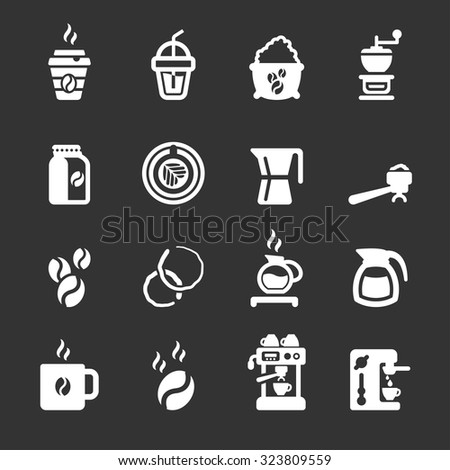 coffee icon set, vector eps10.