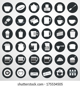 Coffee Icon Set, vector illustration