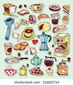 Coffee icon set. Vector illustration