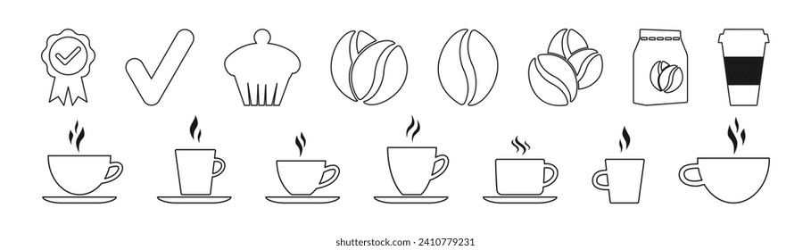 Coffee icon set. Vector illustration.