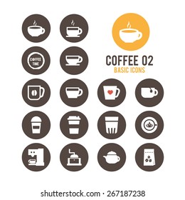 Coffee icon set. Vector illustration.