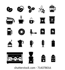 coffee icon set vector on white background