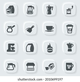 Juego de iconos de café para sitios web e interfaz de usuario