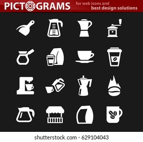 Coffee icon set for web sites and user interface