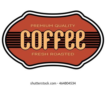 Coffee icon. Sign, signboard, emblem, logo, coffee drinks. Vector, decorative illustration in shades of coffee isolated on white background.