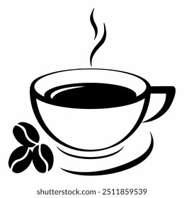 Coffee icon simple black design