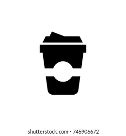 coffee Icon simple black eating icon Can be used as web element, eating design icon on white background