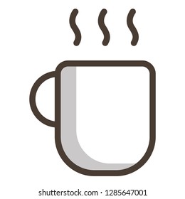 Coffee icon. Single high quality coffee related icon. Isolated coffee symbols in white background. 