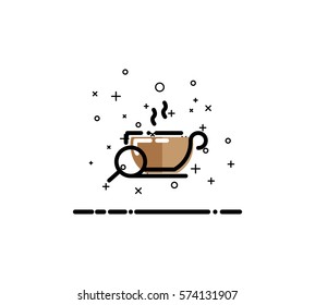 Coffee icon. Single high quality outline symbol for web design or mobile app. Thin line sign for design logo. Black outline pictogram on white background