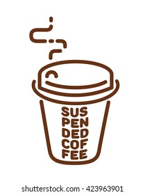 Coffee icon. "Suspended coffee" sign. Trendy flat line. Vector illustration