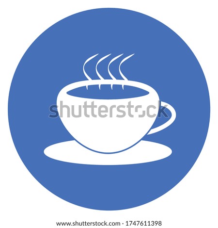 Coffee icon, symbol, blue, Vector